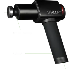 Czarny masażer z podczerwienią VITAMMY. Jego zastosowanie to głęboki masaż mięśni, relaks i regeneracja.