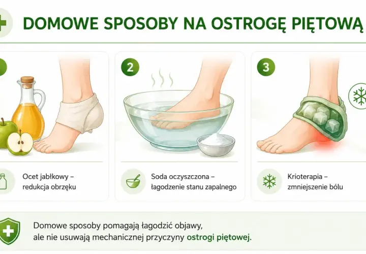 Domowe sposoby na ostrogi piętowe: ocet jabłkowy, soda oczyszczona i krioterapia. Jak leczyć ostrogi piętowe domowymi metodami.