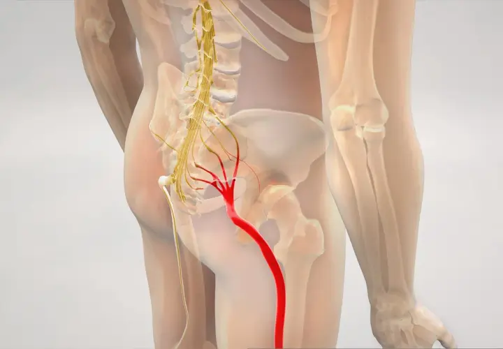 Anatomia nerwu kulszowego, kluczowego dla zrozumienia, jakie zabiegi na rwę kulszową są skuteczne.