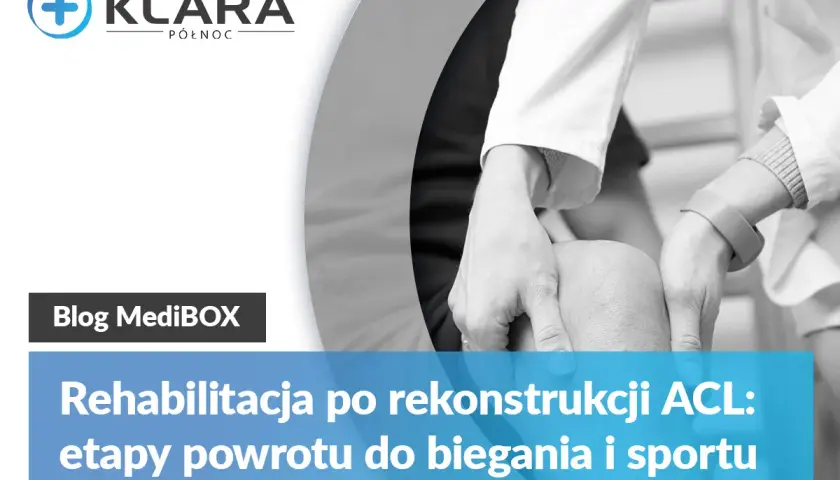 Rehabilitacja po rekonstrukcji ACL: fizjoterapeuta pomaga pacjentowi w powrocie do sportu.