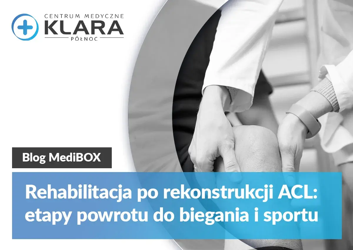 Rehabilitacja po rekonstrukcji ACL: fizjoterapeuta pomaga pacjentowi w powrocie do sportu.